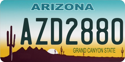 AZ license plate AZD2880