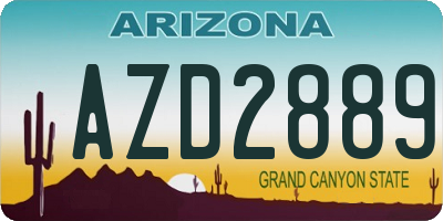 AZ license plate AZD2889