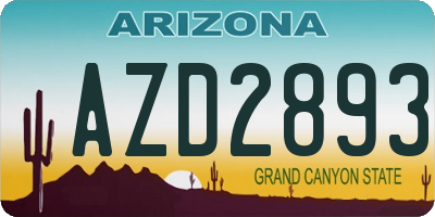 AZ license plate AZD2893