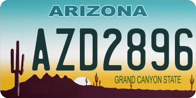 AZ license plate AZD2896