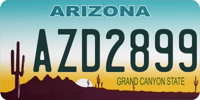 AZ license plate AZD2899