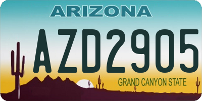 AZ license plate AZD2905