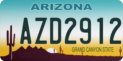 AZ license plate AZD2912