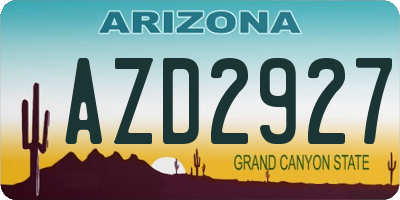 AZ license plate AZD2927
