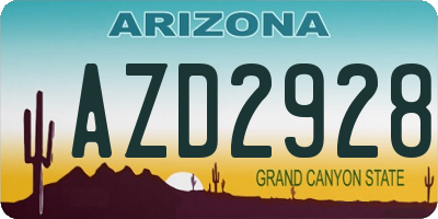 AZ license plate AZD2928