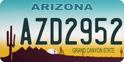 AZ license plate AZD2952