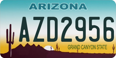 AZ license plate AZD2956