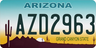 AZ license plate AZD2963