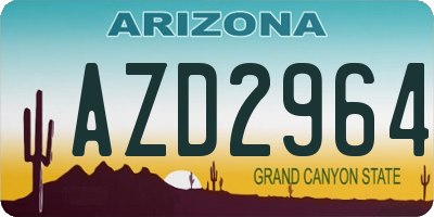AZ license plate AZD2964