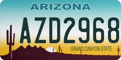 AZ license plate AZD2968