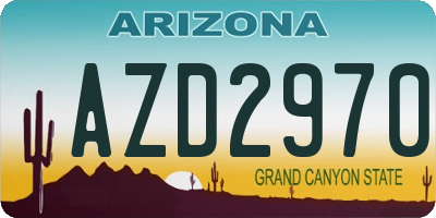 AZ license plate AZD2970