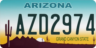AZ license plate AZD2974