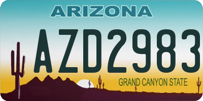 AZ license plate AZD2983