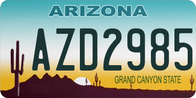 AZ license plate AZD2985