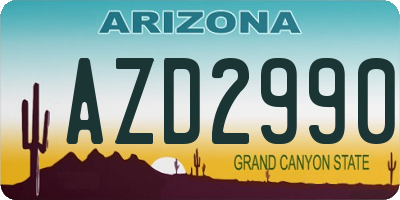 AZ license plate AZD2990