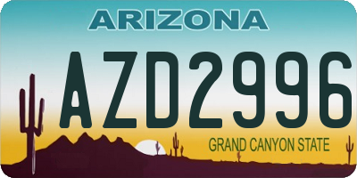AZ license plate AZD2996