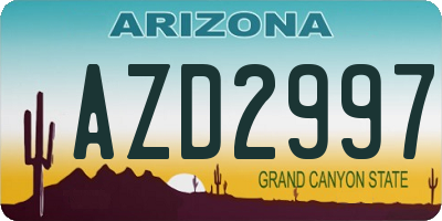 AZ license plate AZD2997