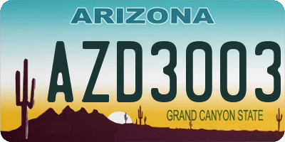 AZ license plate AZD3003