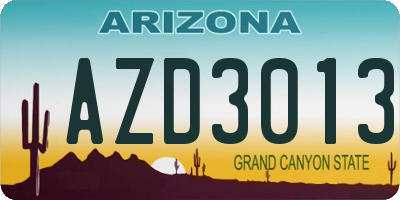 AZ license plate AZD3013