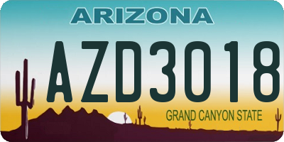 AZ license plate AZD3018