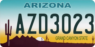 AZ license plate AZD3023