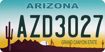 AZ license plate AZD3027