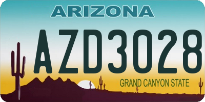 AZ license plate AZD3028
