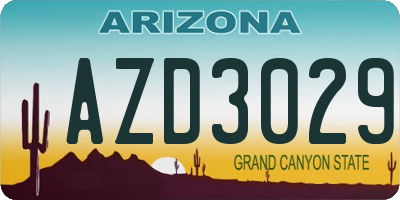 AZ license plate AZD3029