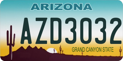 AZ license plate AZD3032