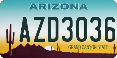 AZ license plate AZD3036