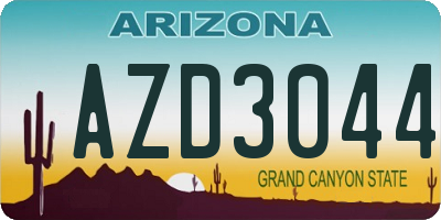 AZ license plate AZD3044