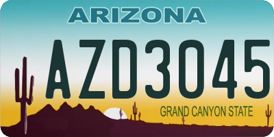 AZ license plate AZD3045