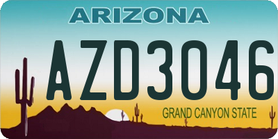 AZ license plate AZD3046