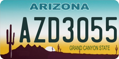AZ license plate AZD3055