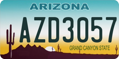 AZ license plate AZD3057