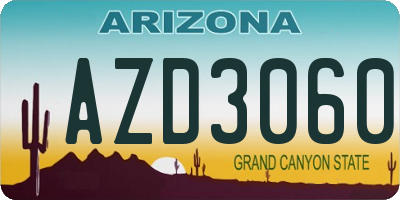 AZ license plate AZD3060