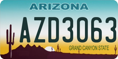 AZ license plate AZD3063