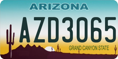 AZ license plate AZD3065