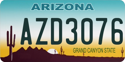 AZ license plate AZD3076