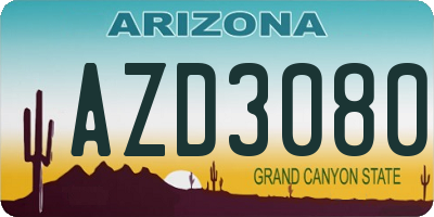 AZ license plate AZD3080