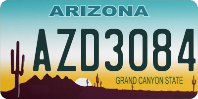 AZ license plate AZD3084