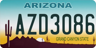 AZ license plate AZD3086