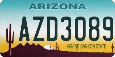 AZ license plate AZD3089