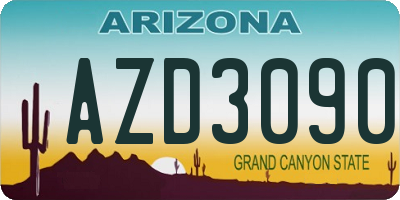AZ license plate AZD3090