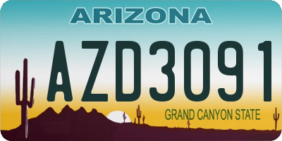 AZ license plate AZD3091