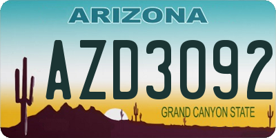 AZ license plate AZD3092