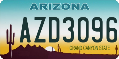 AZ license plate AZD3096