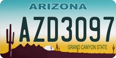 AZ license plate AZD3097