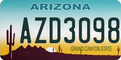 AZ license plate AZD3098