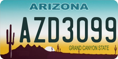 AZ license plate AZD3099